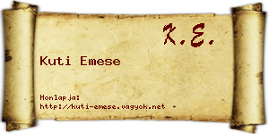 Kuti Emese névjegykártya